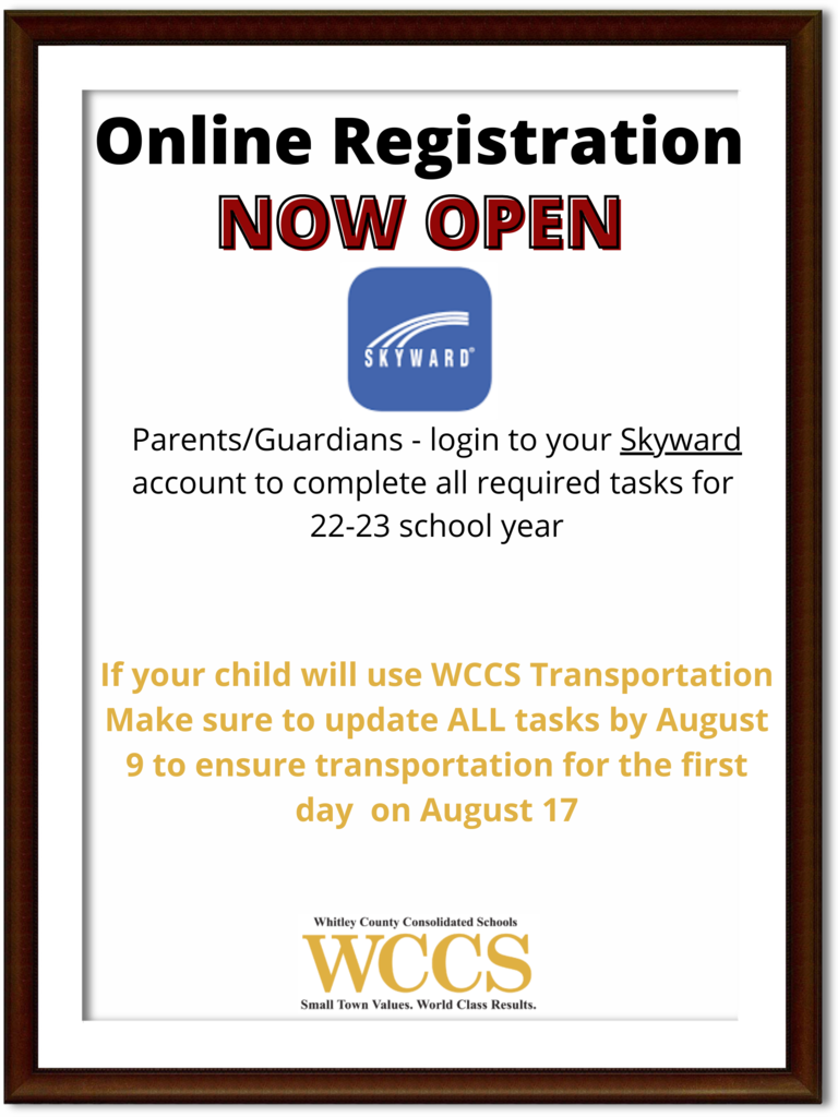 Online Registration is now open