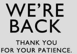 We're back Thank you for your patience